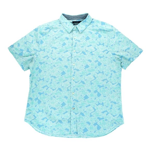 Nautica Shirt Adult Extra Large‎ Blue Outdoors Button Up Casual Camp Mens - Picture 1 of 4